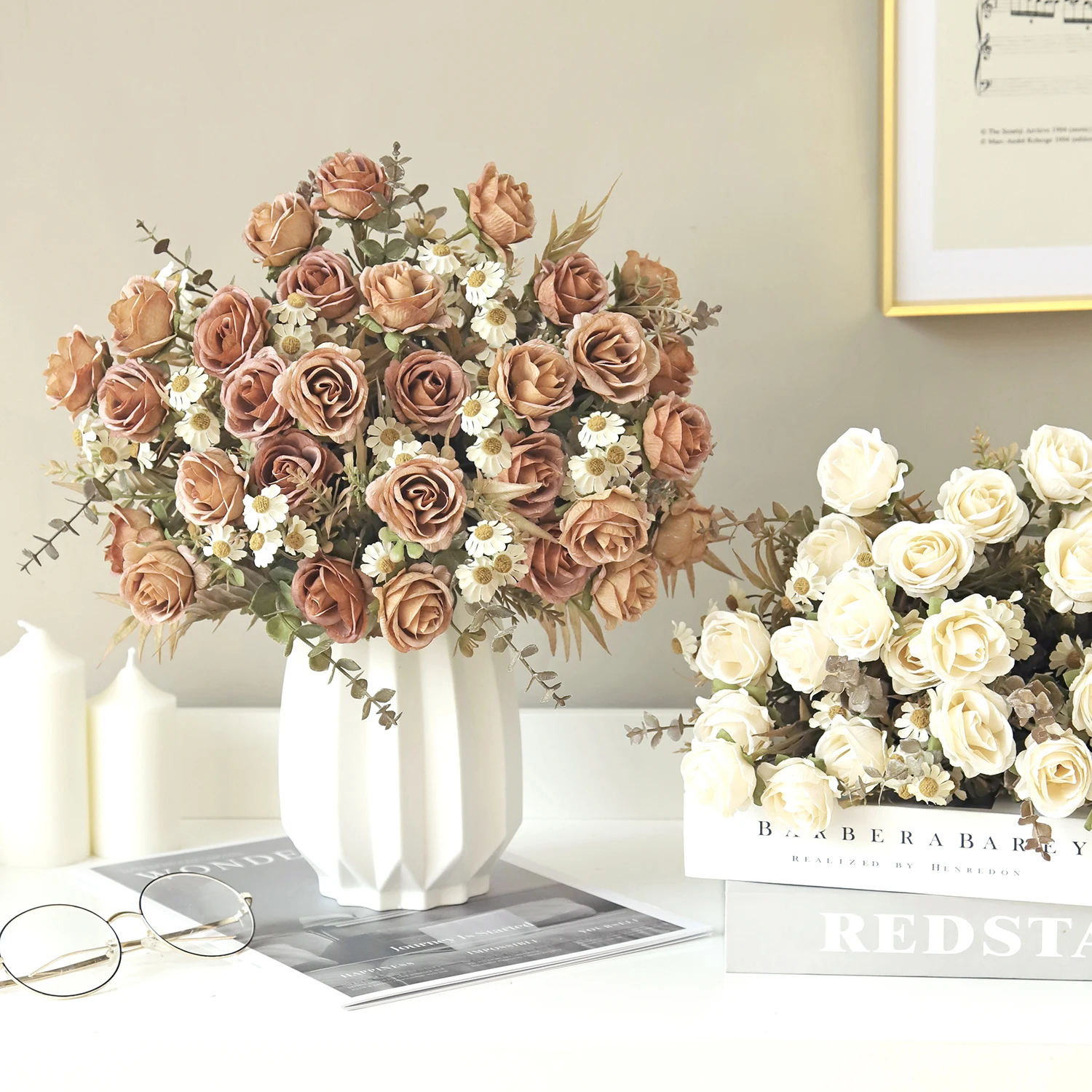 Seidenrosen Künstliche Blumen DIY Hochzeit Heim Empfangsraum Weihnachtsfeier Dekoration Brautstrauß Bunte Fotografie-Produkte – Detail 5