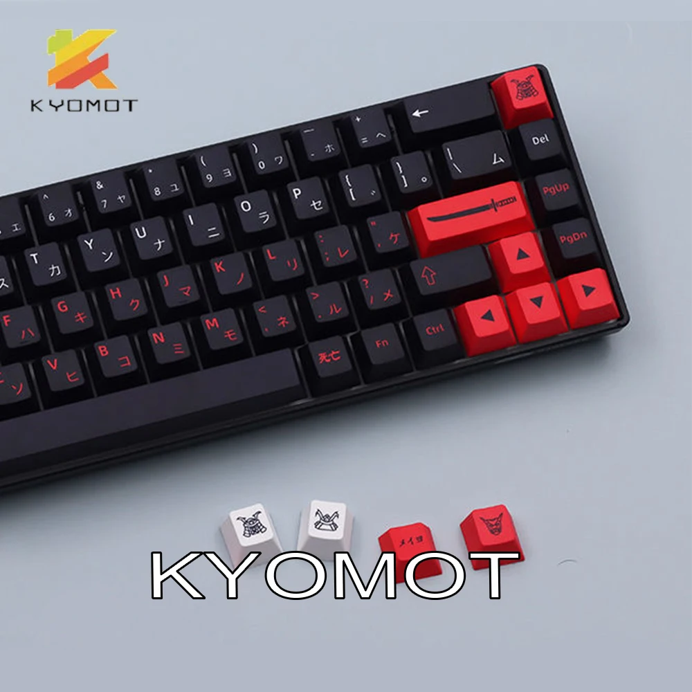 Imagem -03 - Kyomot Perfil Cereja Bushido Ninja Keycaps Pbt Dye-sub Japonês 139 Teclas para Faça Você Mesmo Layout Teclado Mecânico Personalizar Tampa Chave