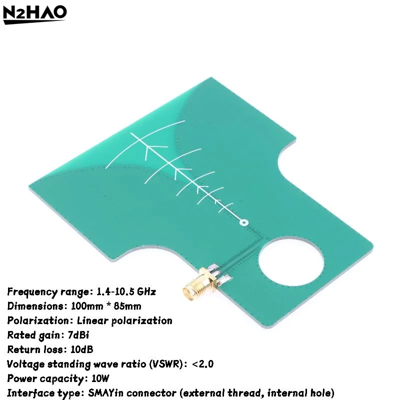 1PCS UWB Directional Antenna 1.4Ghz~10.5GHz 7dBi Broadband Image Transmission TEM Antenna For LNA RF Low Noise POWER Amplifier
