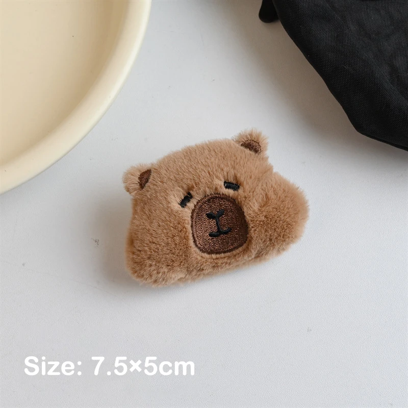 Cute Cartoon Plush Capybara Brooch For Women Girl Clothes Badge Lapel Pins Backpacks Pendant Decoration Accessories