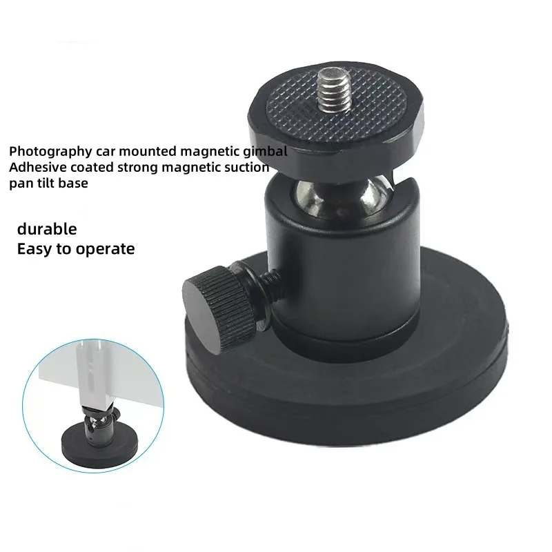 Magnetic Tripod Head Base with D1/4-20 Male Thread, Magnetic Mounting for Action Camera , Gopro and Security Camera