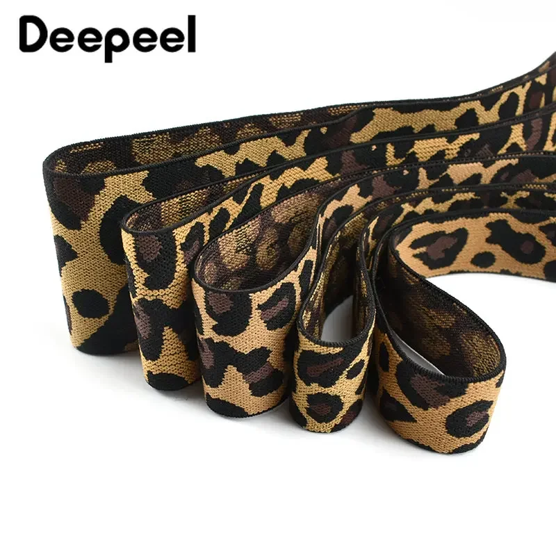 5/10 metros 15-50mm banda elástica de leopardo ropa pantalones cinturón bandas de goma ropa deportiva pretina cinta elástica accesorios de costura DIY
