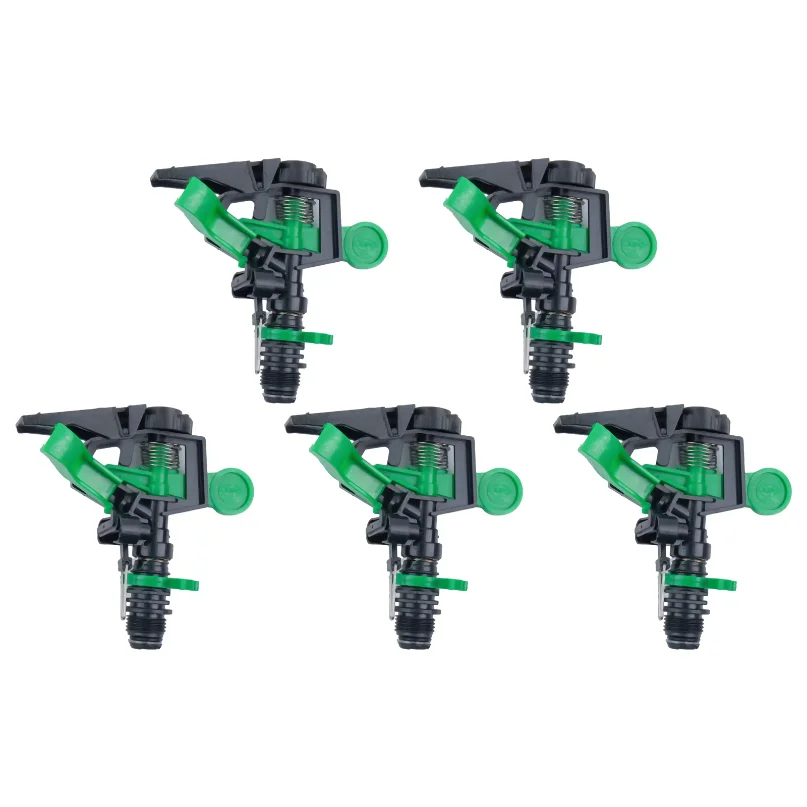 5Pcs ABS Sprinkler Head Adjustable 0-For 360 Degree 34Ft-60Ft Spray Distance Lawn Water Sprinklers Garden Irrigation Supplies