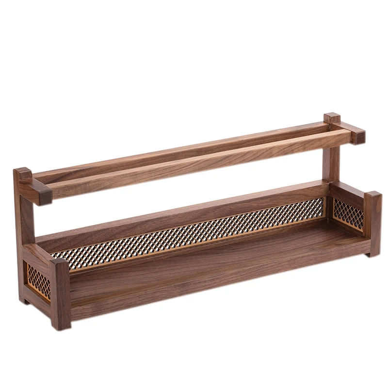 

Black walnut teacup shelf, solid wood tea set, teapot, purple clay pot storage rack, Chinese Duobao Pavilion desktop small