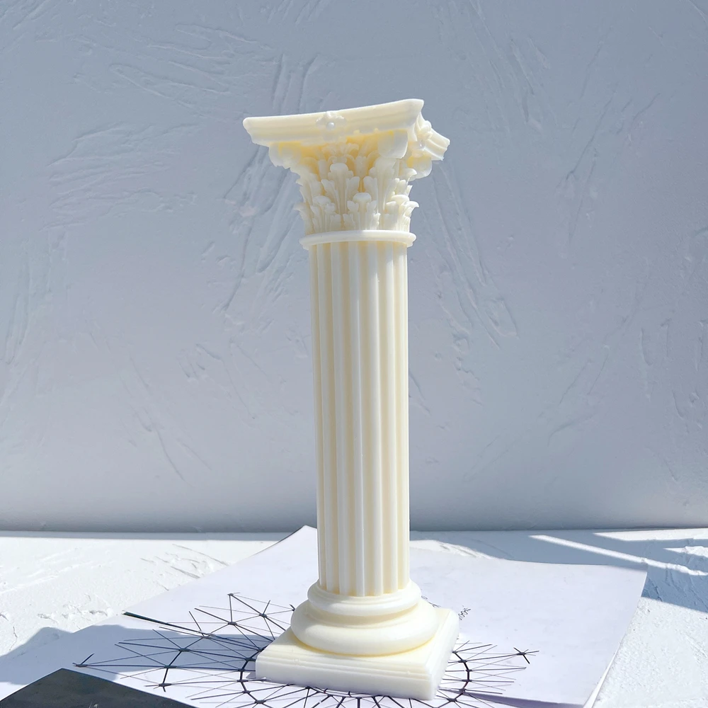 3D Architecture Sculpture Home Decoration Corinthian Column Silicone Mold Large Size Classic Greek Roman Pillar Candle Molds