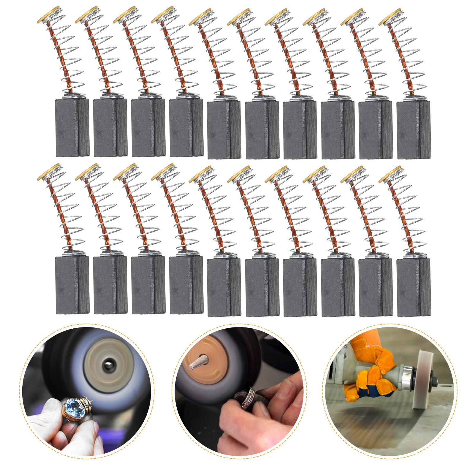 

20pcs Carbon Brush For Electric Grinder High Durability Stable Power Supply Replacement Set Grinding Machine Tool