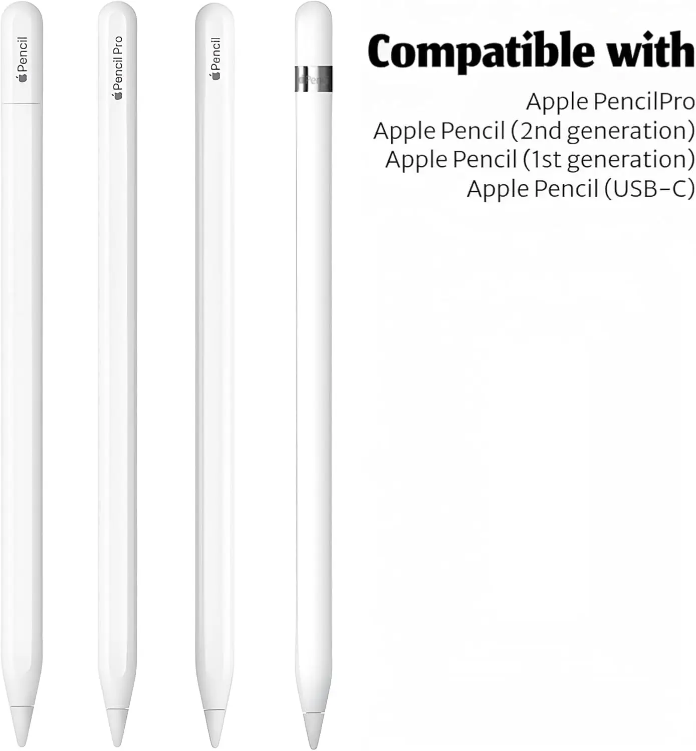 교체용 애플 펜슬 팁(12팩) – 프로, USB-C, 2세대 및 1세대와 호환 가능 – 오리지널 소재 펜촉