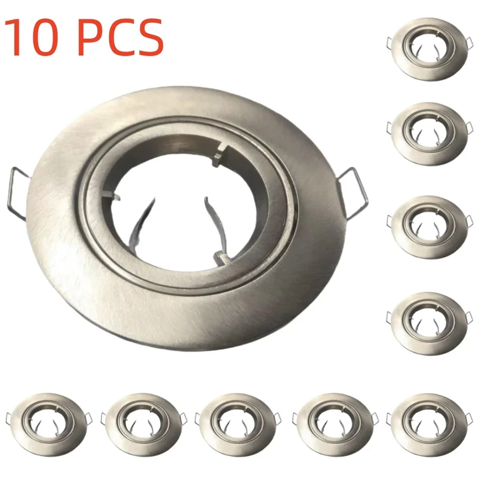 

2/10Pcs Spotlight Frame Round Fixture Holder Adjustable for MR16 GU10 Bulb Recessed LED Spotlight Housing