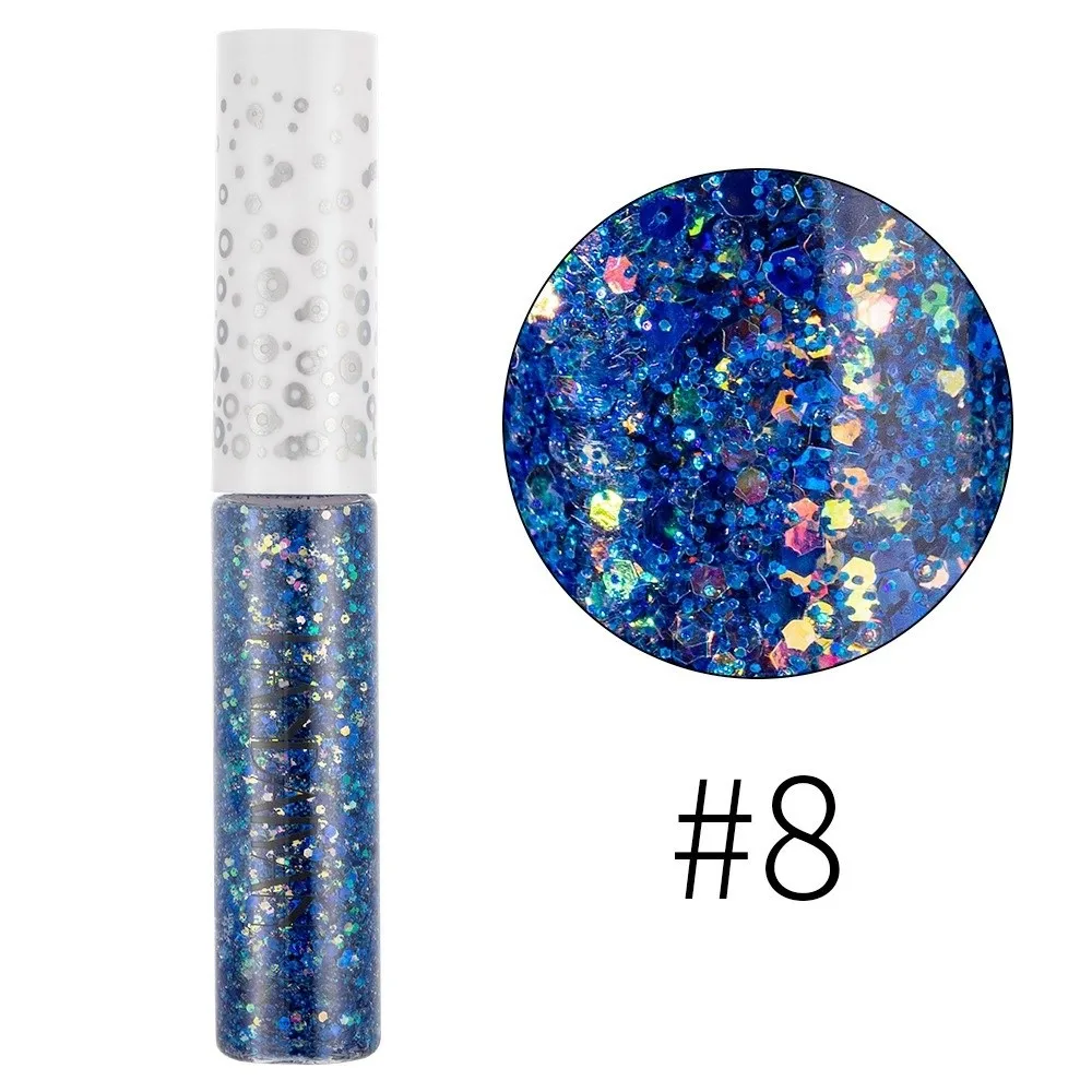 New 12 Colors Liquid Eyeliner Shiny Pigment Quick Dry Glitter Eyeliner Durable Pearl Shimmer Colorful Eyeliner for Beauty Makeup