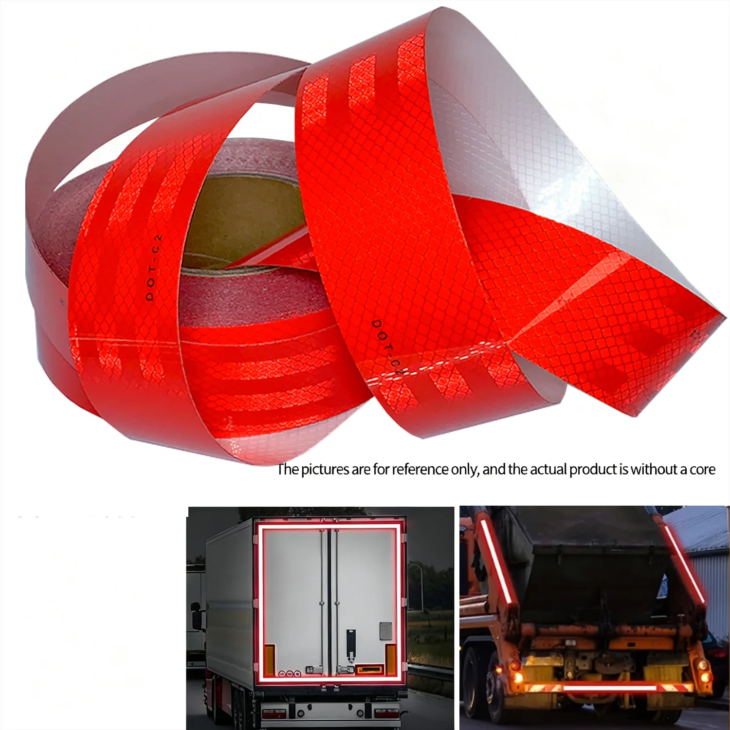 DOT-C2 Reflective Safety Tape Red Conspicuity Waterproof Reflector Sticker For Vehicles Trailers Boats Sign