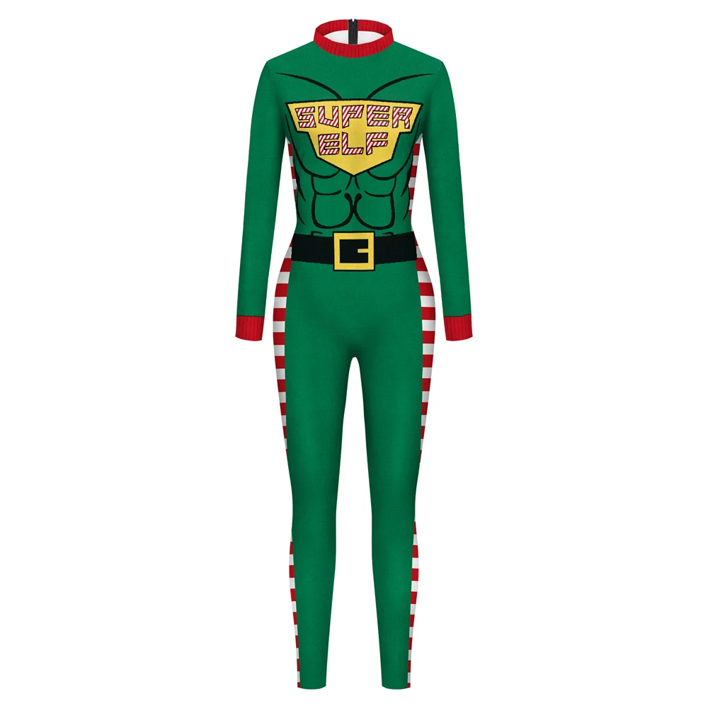 IOOTIANY Damen Herren Weihnachtsmann-Druck Cosplay-Kostüm Sexy Jumpsuit Bodysuit Erwachsenen-Karnevalsparty-Aufführungskleidung 2026 – Detail 10