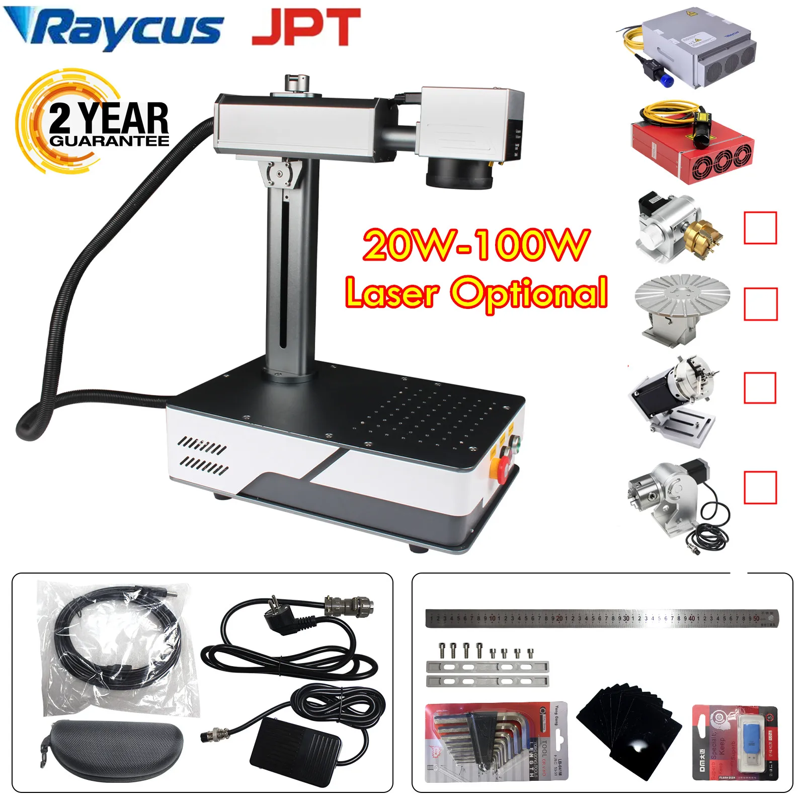 

Raycus Fiber Laser Engraver 20W 30W 50W Portable Business Laser Marking Fast Precise Engraving Plastic Leather Metal SG7110 Head