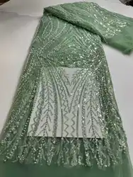 Luxury French Mesh Beaded Lace Fabric 2026 High Quality African Sequins Groom Lace Fabrics For Nigerian Wedding Dress DP