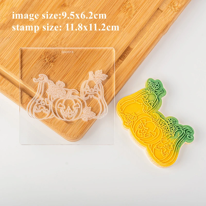 Halloween Witch Hat Pumpkin Cookie Cutter Press Stamp Embosser Cutter Acrylic Fondant Sugar Craft Cake Cake Decoration Tools