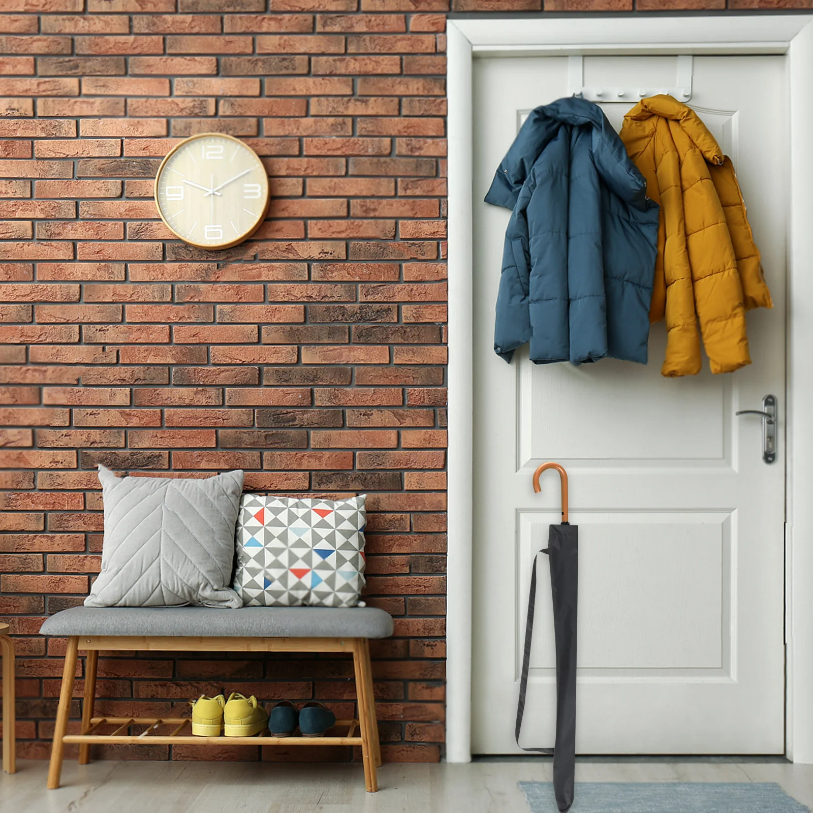 

2pcs Long Sleeve Carry Pouch Foldable Lightweight Storage Bag With Strap Waterproof Dirtproof Umbrella Cover For Travel Portable