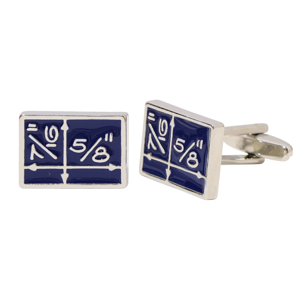 Wholesale Personality Rectangle Math Function Cufflinks Blue Coordinate Oblong Cuff Links For Students Men Shirt Tuxedo Gift