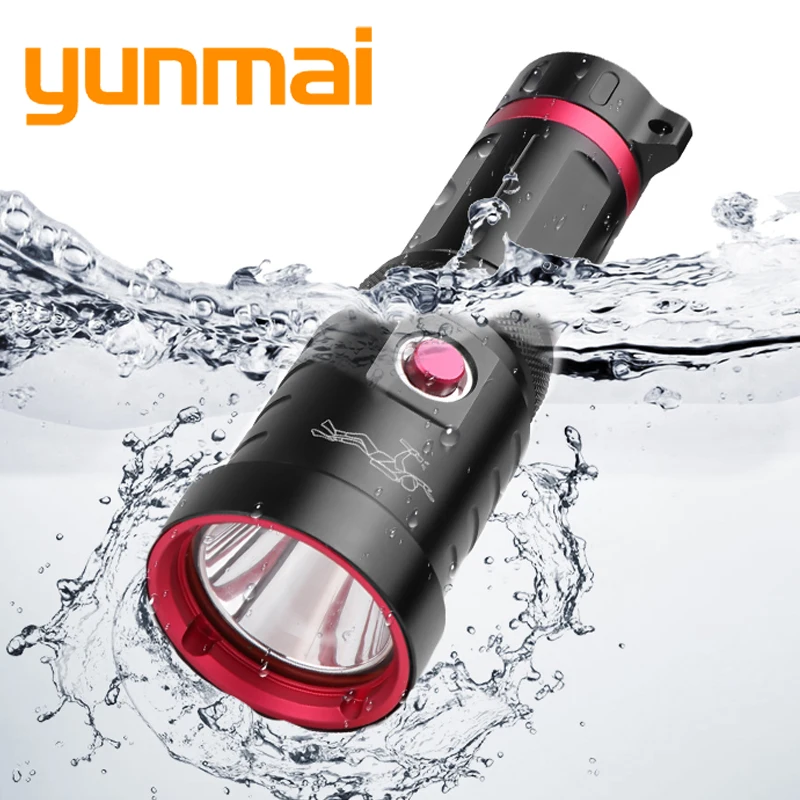 Led Diving Flashlight Torch Waterproof Underwater 150M 3800LM Powerful Lamp by 26650 18650 Battery XPH70.2 Bulbs Lantern