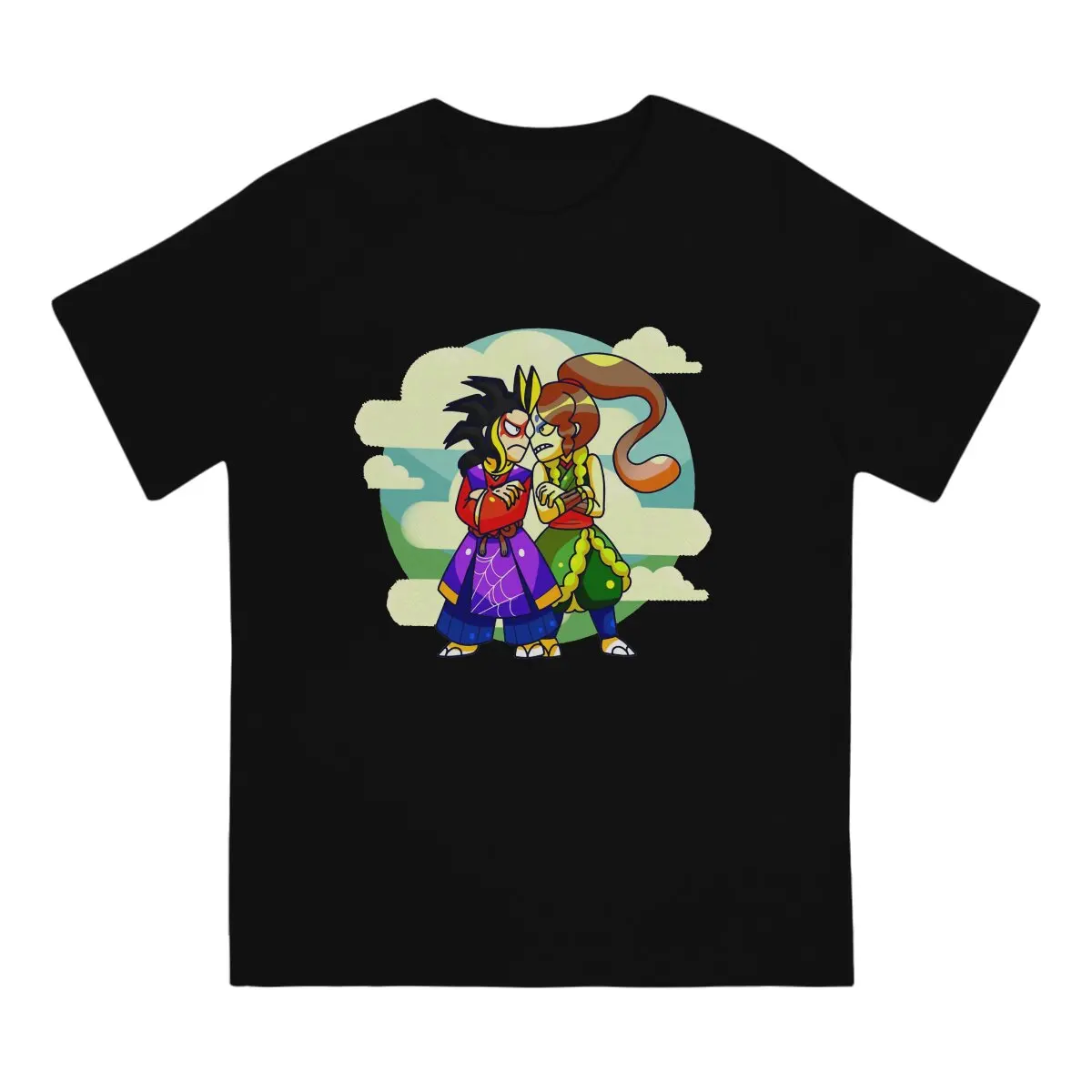 Yokai Generals Arachnus and Toadal Dude Men T Shirts Yokai Watch Vintage Tee Shirt Short Sleeve Round Collar T-Shirts