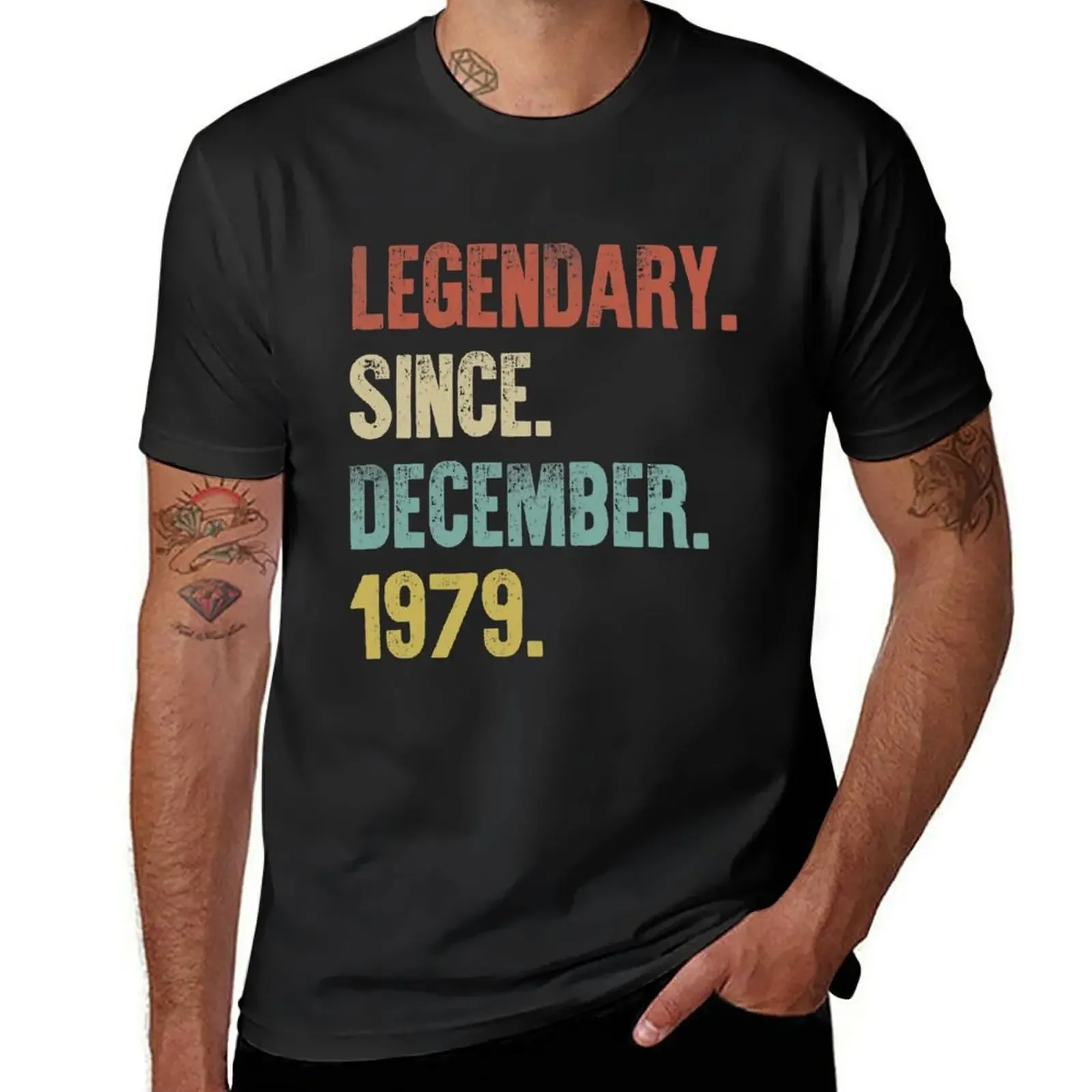 Retro Vintage 40th Birthday Legendary Since December 1979 T-Shirt boys animal print vintage t shirts men clothing