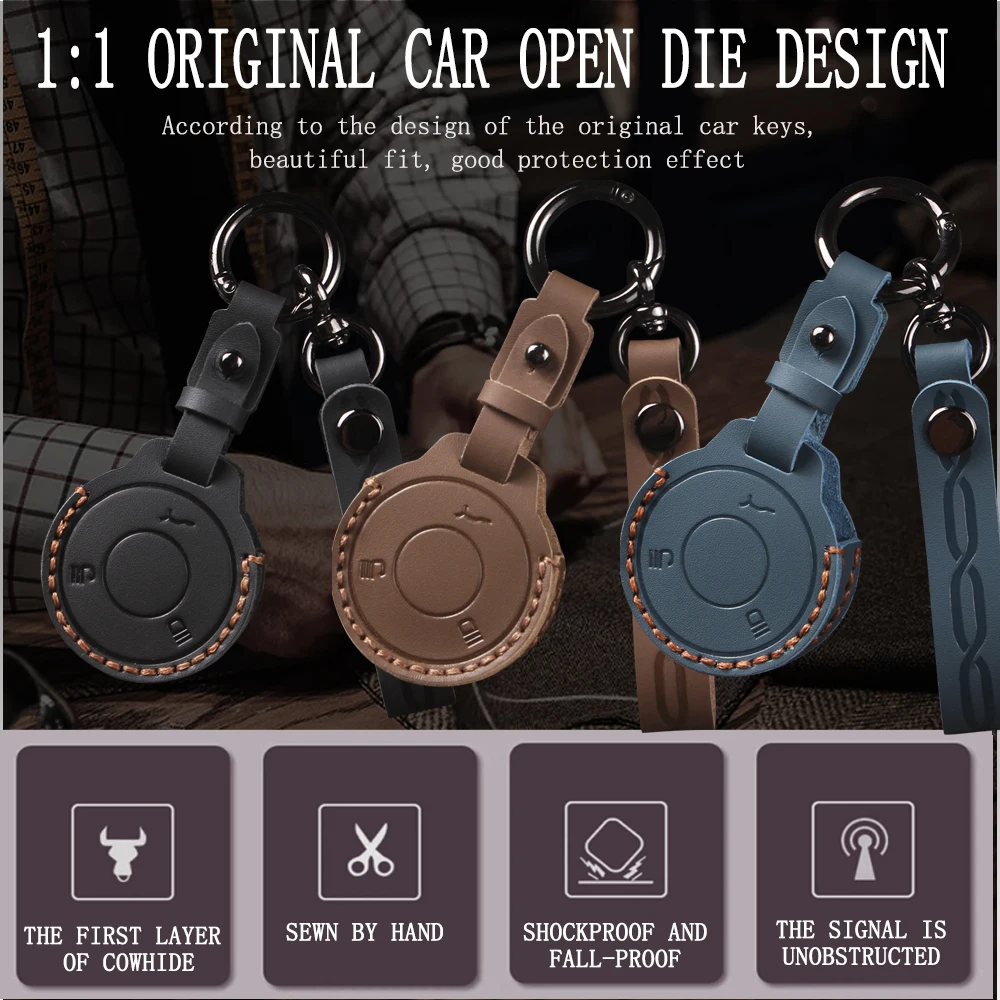 Leather Car Smart Key Case Cover for NETA V Nezha U Nezha NO1 NETA V Auto Key Fob Shell