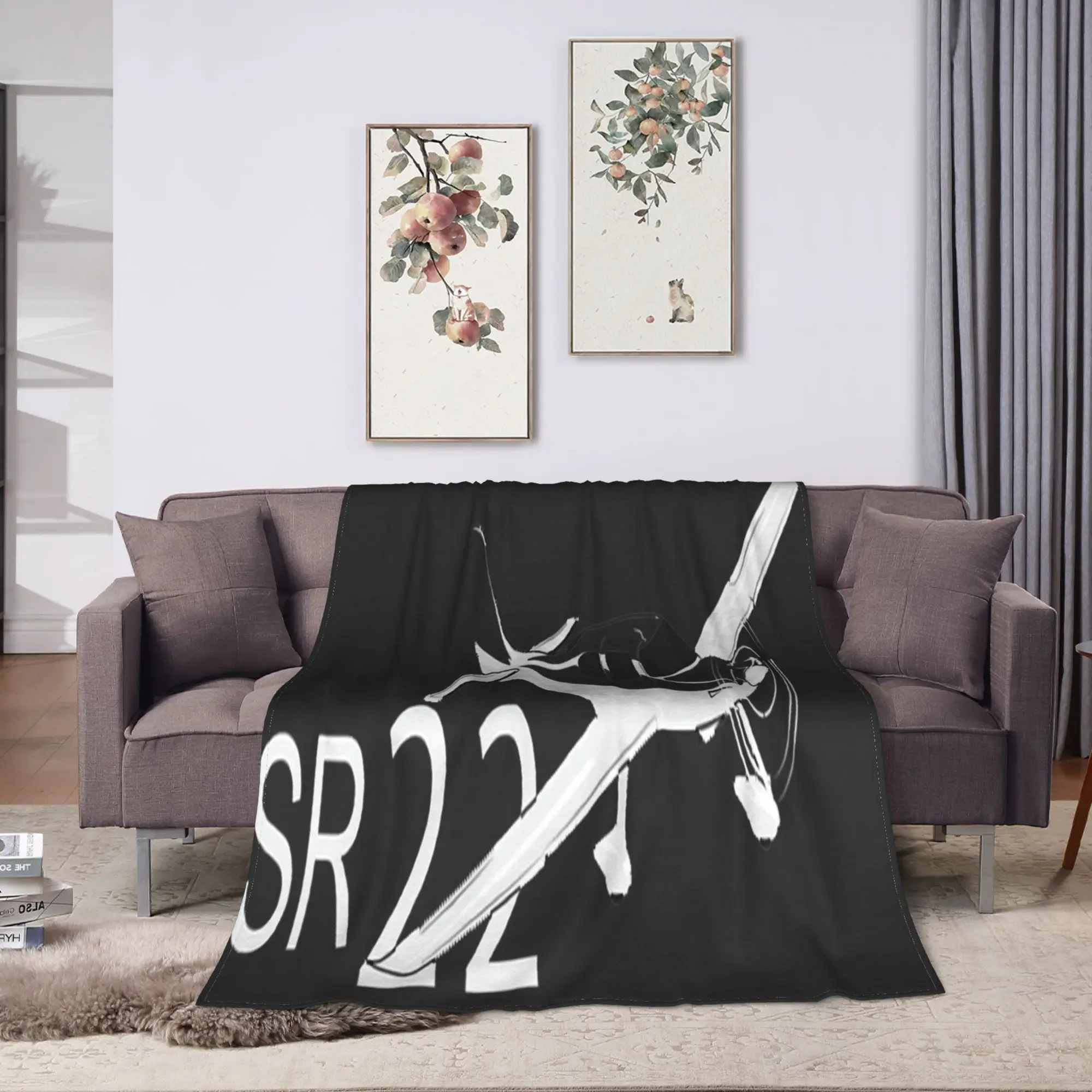 Cirrus SR22 Blanket  Warm Soft Fluffy Plush Bedding Throws For Home Decor Airplane Travel Flannel Bedspread Bed Cover