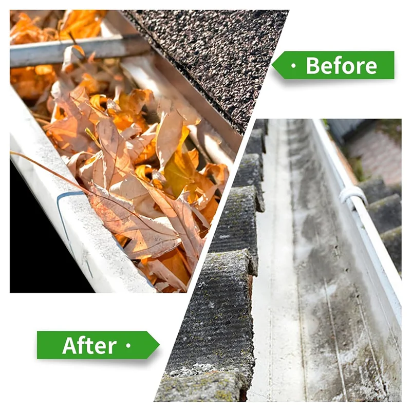 

A88E-Инструменты для чистки желобов Телескопический очиститель желобов с 4-секционным стержнем Надежный инструмент для очистки желобов для чистки листьев 1,8 м