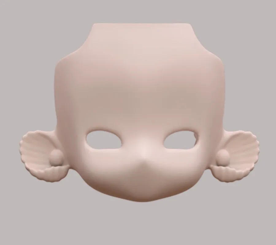 OB11 GSC Faceplates Zeemeermin Sirene Spiraal Leeg Gezicht Water Sticker Gezicht Shell Make Up Faceplate BJD Pop Accessoires Anime Speelgoed K