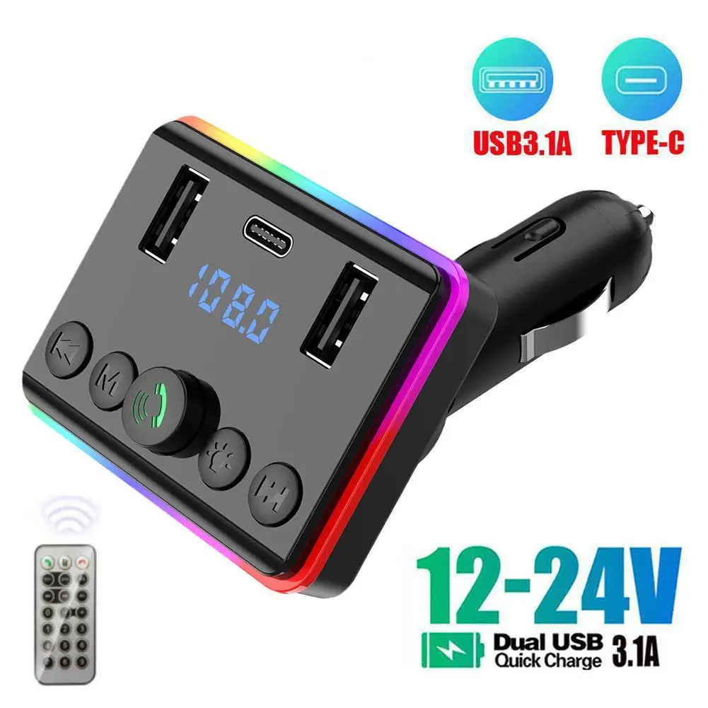 

Car MP3 Player Bluetooth Hands Free FM Transmitter Phone Charger Fast Charging Receiver Adapter Car Interior Accessories