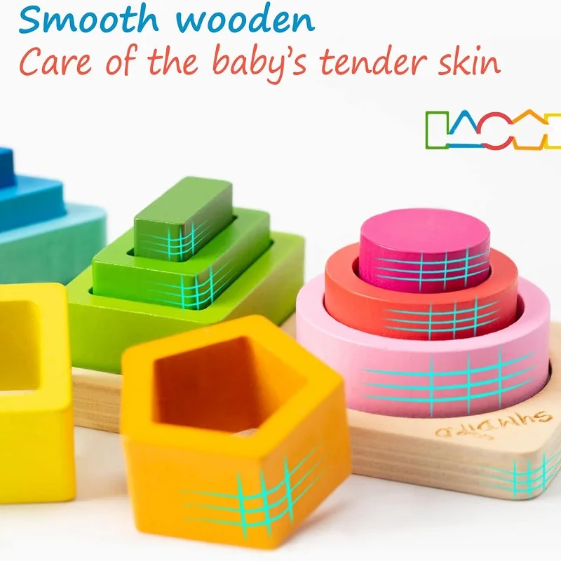 Montessori Toys Children's Wooden Category Stack Toy Education Color Shape Classification Puzzle Toys