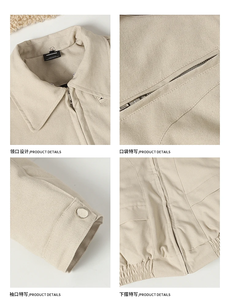 Men Women 2025 Winter New Trend Couple Warm Chic Parkas American Style Retro Faux Fur Collar Coats Handsome Tooling Lapel Parkas