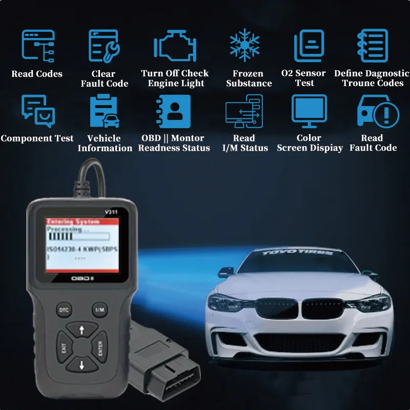 NEWEST OBD2 Fault Diagnostic Scanner V311 Code Reader For Car Engine Automotive Diagnostic Tool Auto System Car Accessories