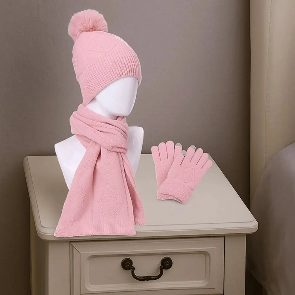 yarmulke-elastic-scarf-and-hat-set-warm-touch-screen-woolen-hat-solid-color-rhombus-patterned-knitted-scarf-men