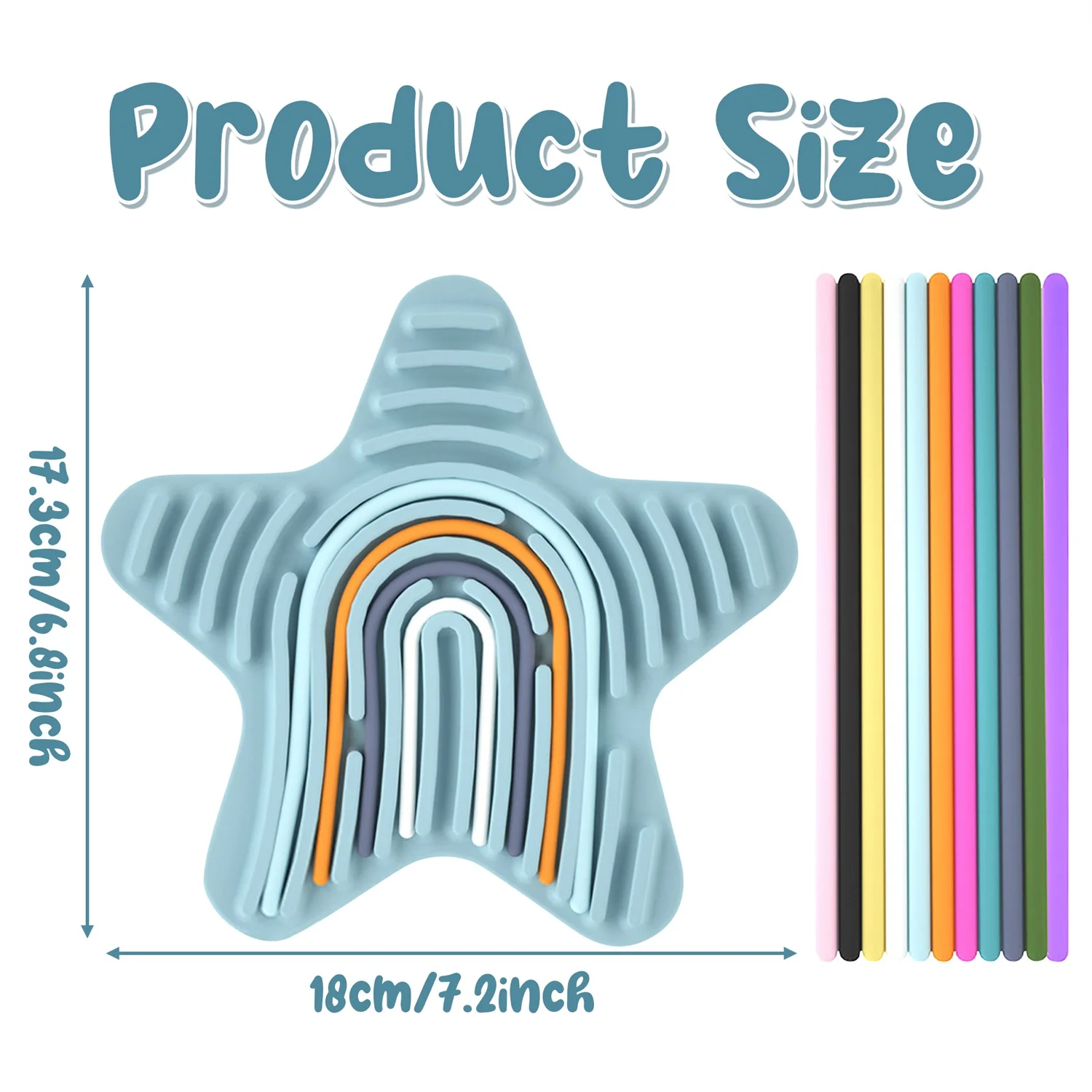 13 قطعة الحب الأزرق شكل نجمة مجلس الحسية الحسية تململ التوحد سيليكون تهدئة الأنشطة لمكتب النشاط الحد من التوتر #4