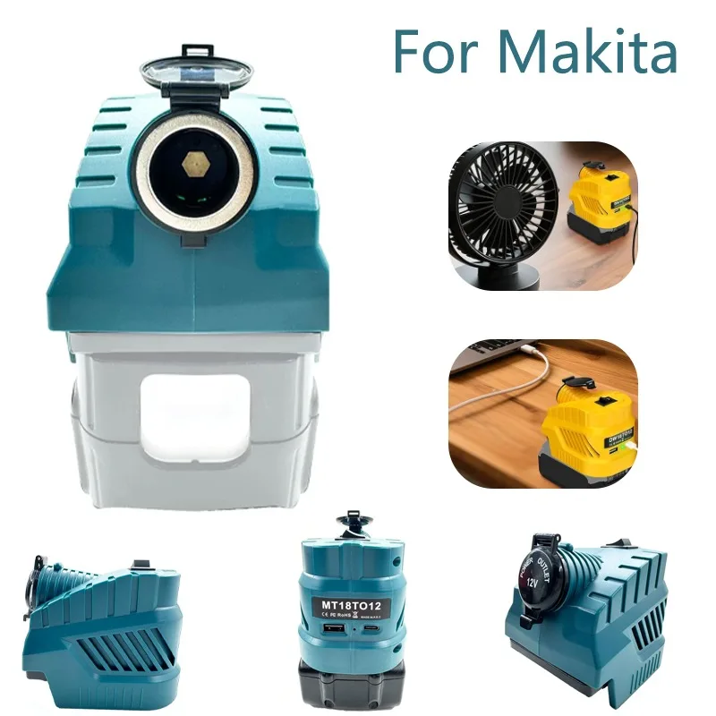 

Блок питания для автомобильного холодильника мощностью 240 Вт для Makita, литий-ионный аккумулятор 18 В, понижающий преобразователь постоянного тока 12 В с портом зарядки USB типа C