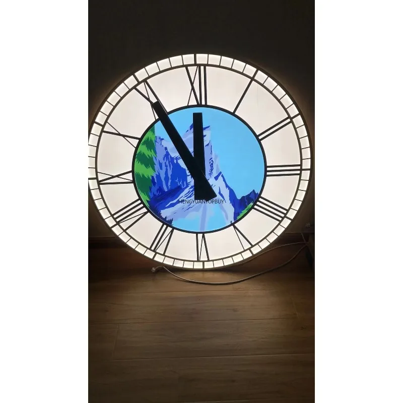 Outdoor double-sided waterproof stainless steel decorative landscape clock night light GPS electric