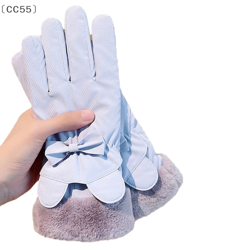 [CC55」 قفازات شتوية تعمل باللمس جديدة للرياح مقاومة للماء ومقاومة البرد قفازات ركوب الدراجات من الصوف الحراري قفازات تزلج دافئة للشتاء #5