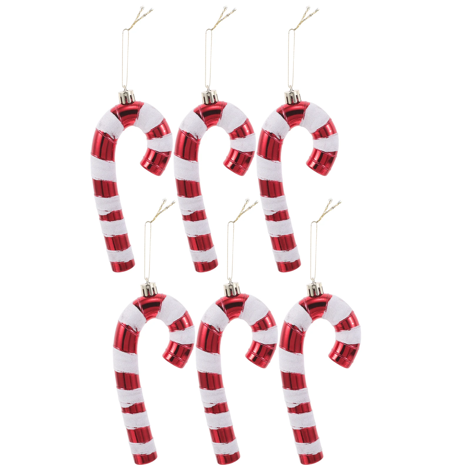 

6Pcs Large Candy Cane Christmas Tree Ornaments Handpainted Hanging Decorations Indoor Outdoor Holiday Xmas Party Supplies