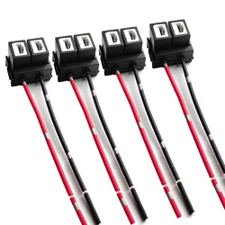 4Pcs Ceramic H7 Socket Connector Base Adapter Female Plug Wiring Harness Cable For Car H7 Headlights Bulbs