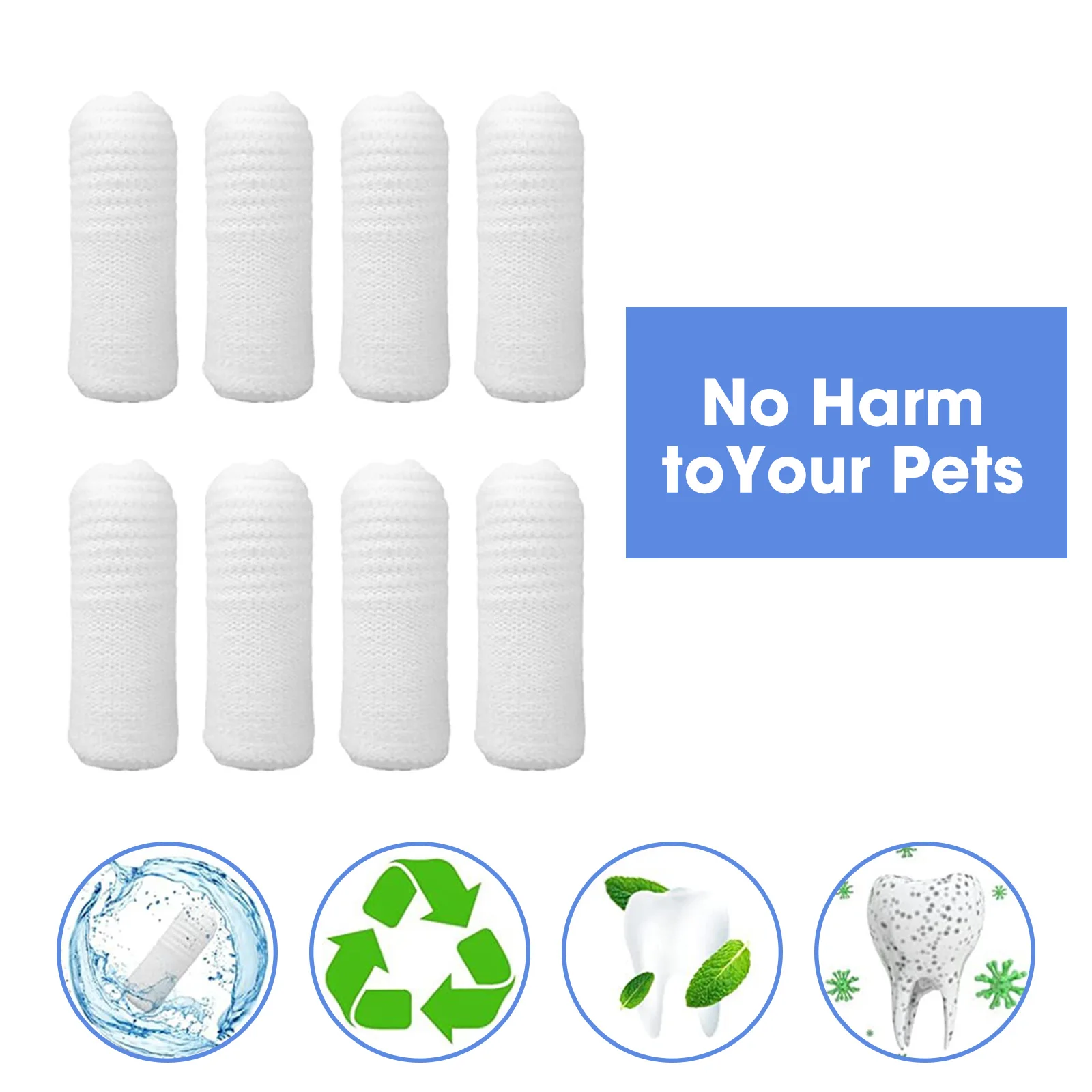 12pcs Pet Two-finger Brushing Finger Cots Puppy Teeth Oral Cleaning Tool Kitten Finger Toothbrush Pets Care Accessories Supplies