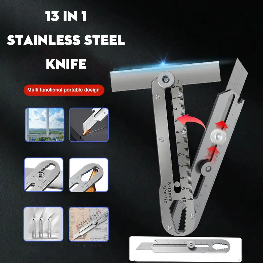 Utility Knife Box Cutter 6 In 1 Mutipurpose Stainless Steel Sharp For Cuting Paper Fabric Film Foam Board  Snap Knife 2024