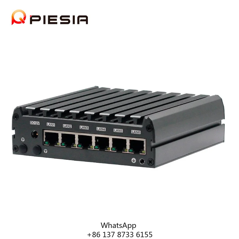 Network Security Mini PC Intel J1900 6 Ethernet Port RS232 1*HD 2*USB DDR3 4GB 128GB Industrial Pfsense Firewall Nano Mini PC