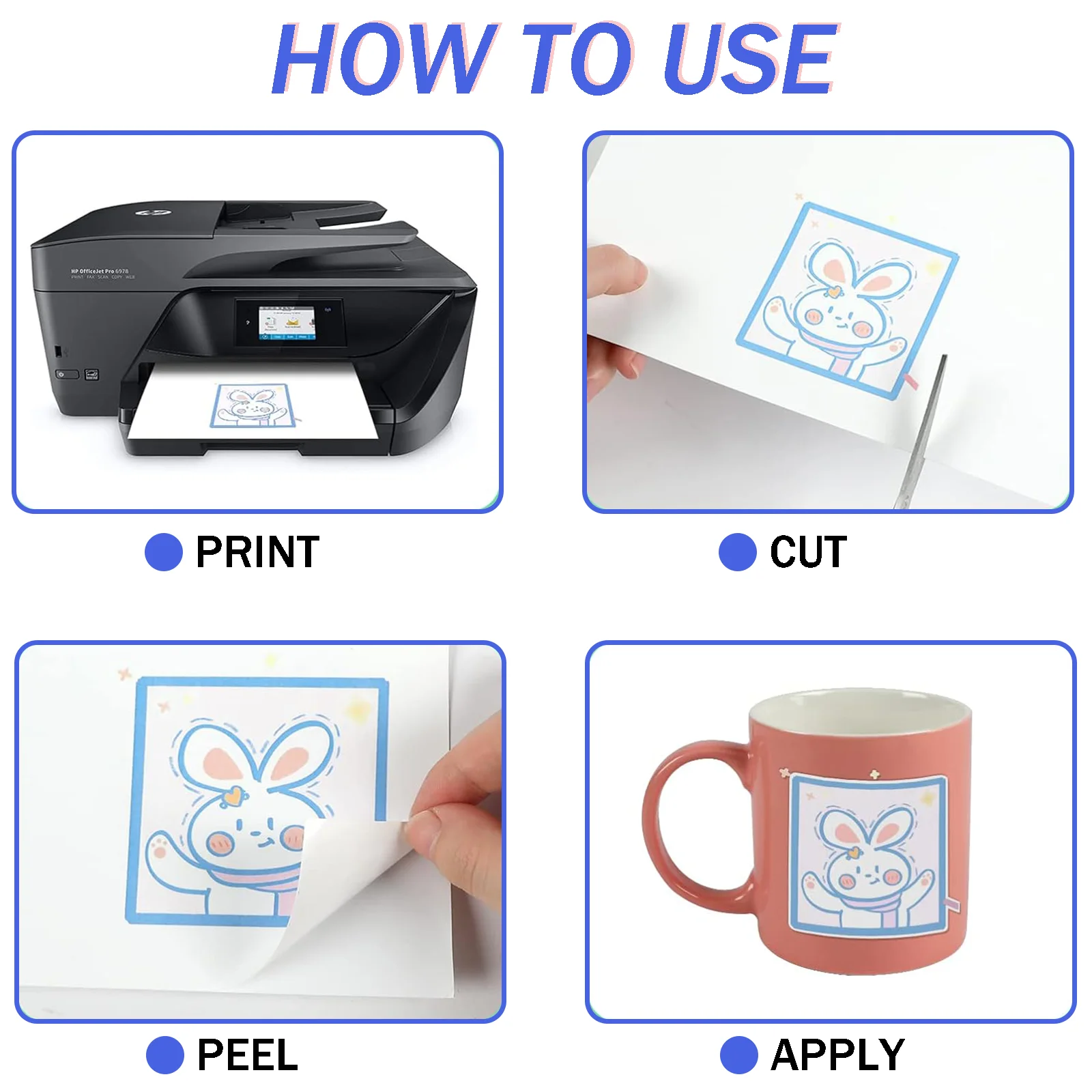 20 Pack Letter Size Matte Printable Vinyl Sticker Paper Self-Adhesive Inkjet Compatible Tear-Resistant Labeling Paper 8.5x11"