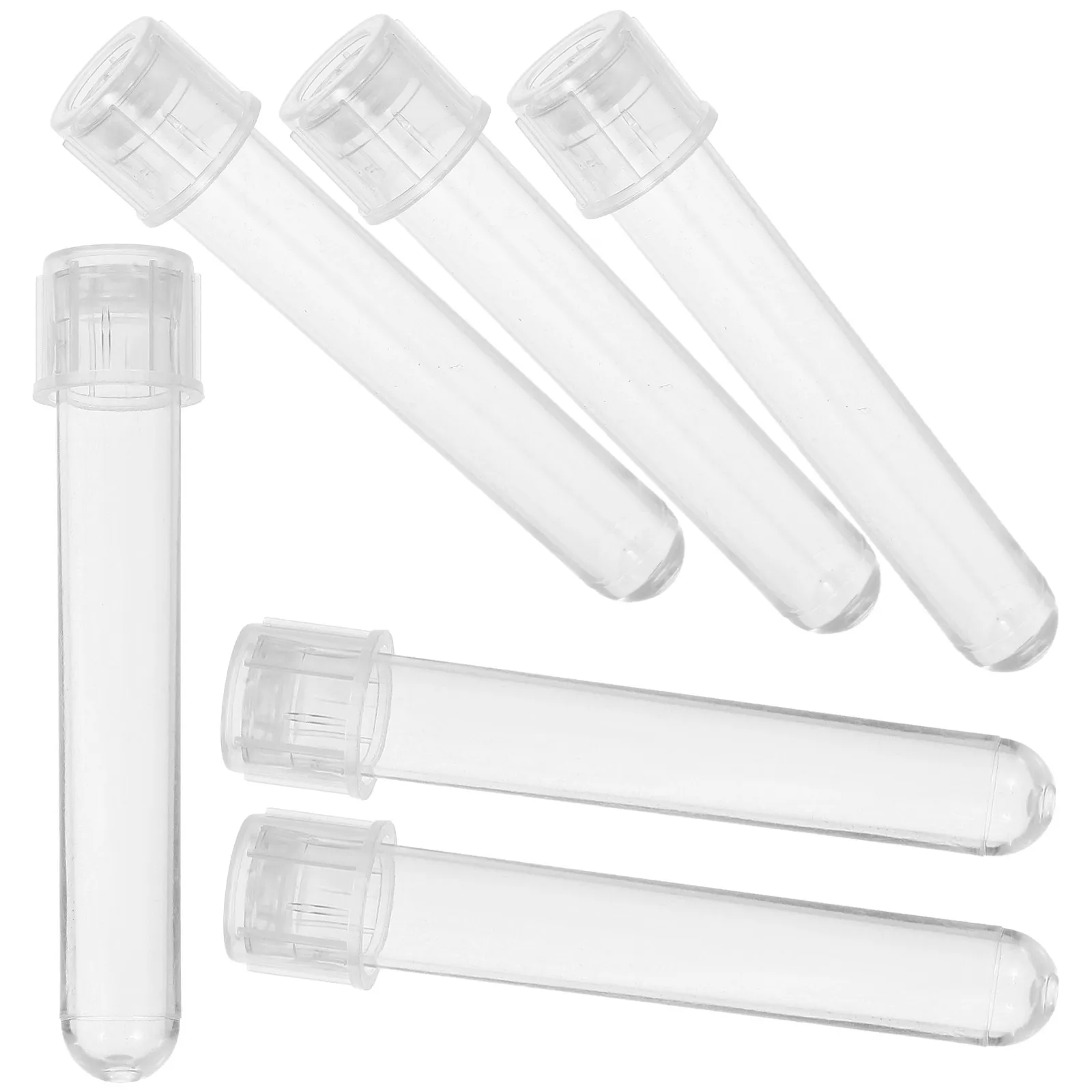 

24Pcs Plastic Test Tubes with Cap 5Ml Small Sample Storage Tubes for Lab Chemical Research Cell Culture Liquid Powder Sampling