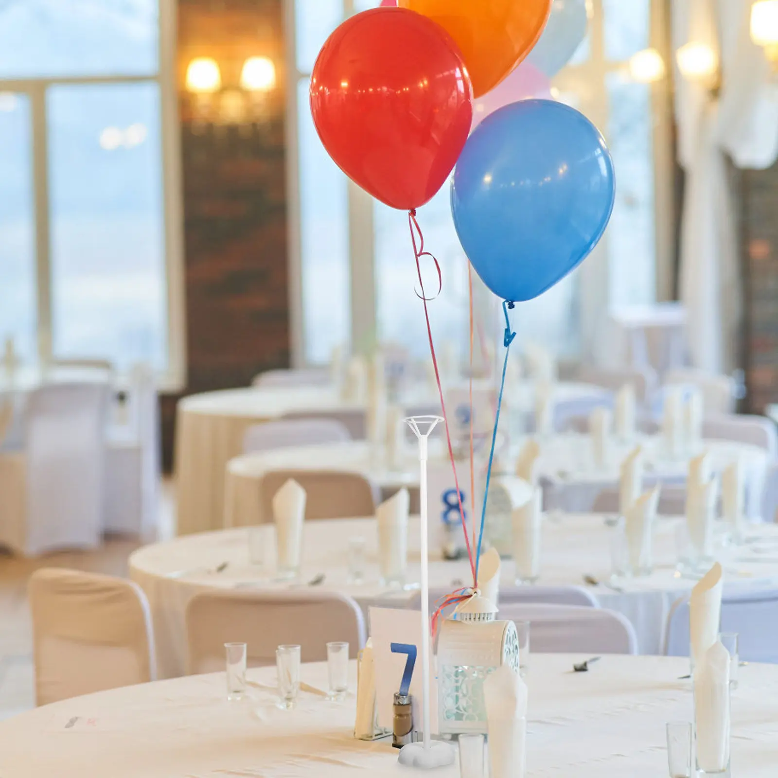 50 Pcs Balloon Sticks with Connectors Durable Plastic Balloon Holders for Party Centerpiece DIY Decor