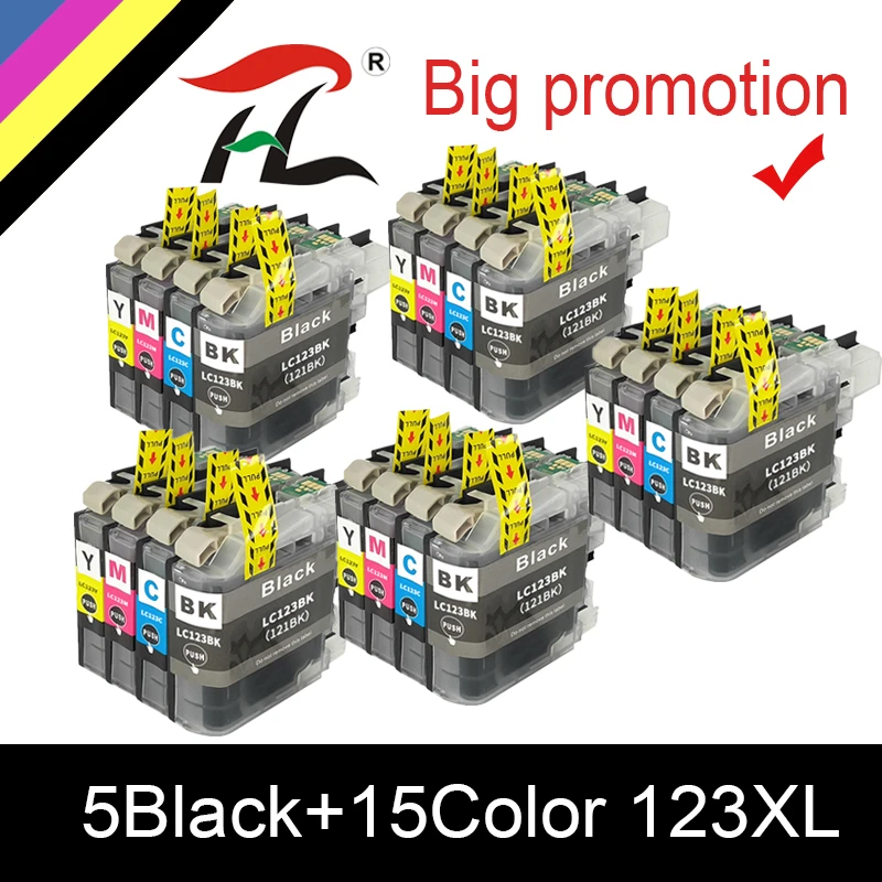 LC123 XL Compatible ink cartridges for Brother LC123 For MFC J4410DW J4510DW J870DW DCP J4110DW J132W J152W J552DW printer