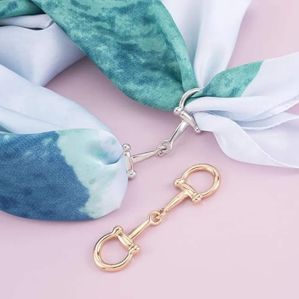 2 Stück Hufeisen-Schal-Schnalle, universelle Mehrzweck-Metallschals, Schnallen, einfache und vielseitige Ecken, Schal, geknotete Schnalle