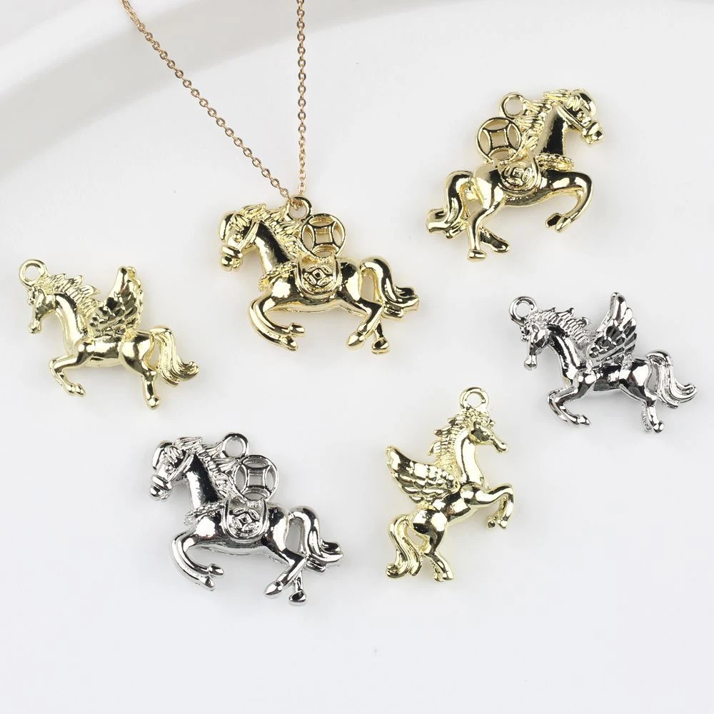 

10pcs Fashion Copper Coin Horse Shape Pendant Earring Necklace Bracelet Jewelry Making Accessories Handmade DIY Ornament Craft