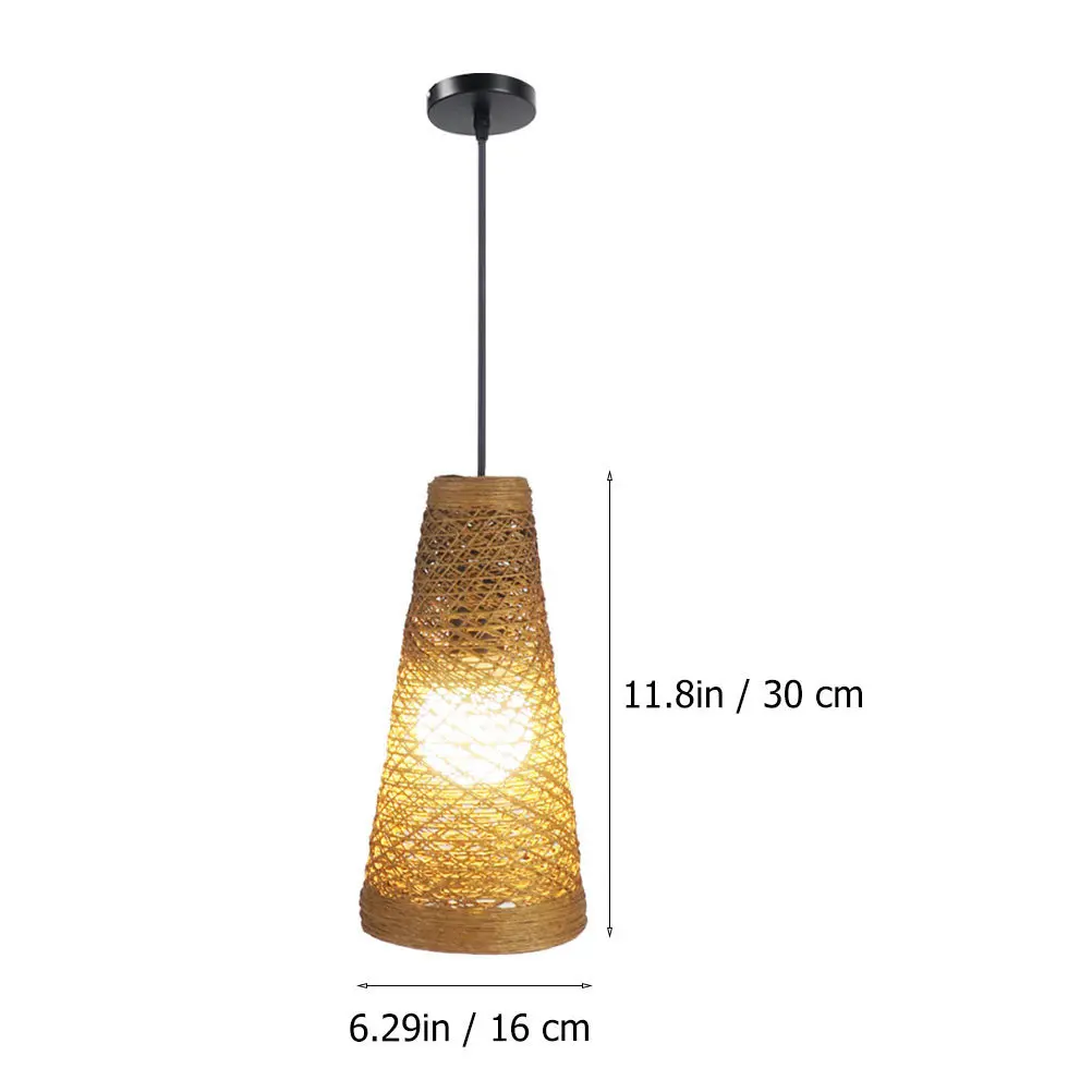 1Pcs Natural Rattan Weaving Craft Ceiling Light Soft Glow Ambient Hanging Lamp Suitable for Home Office Restaurant Creative