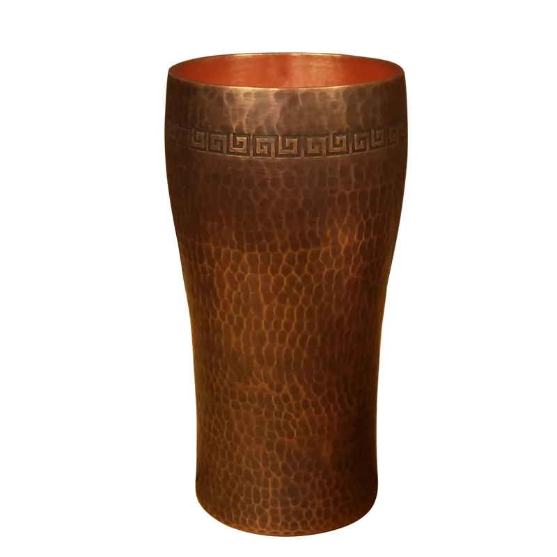 Pure Copper Coffee Mug 500ml Hand Hammered Engraved Tumbler Vintage Moscow Mule Cup for Beer Tea Cold Hot Drinks