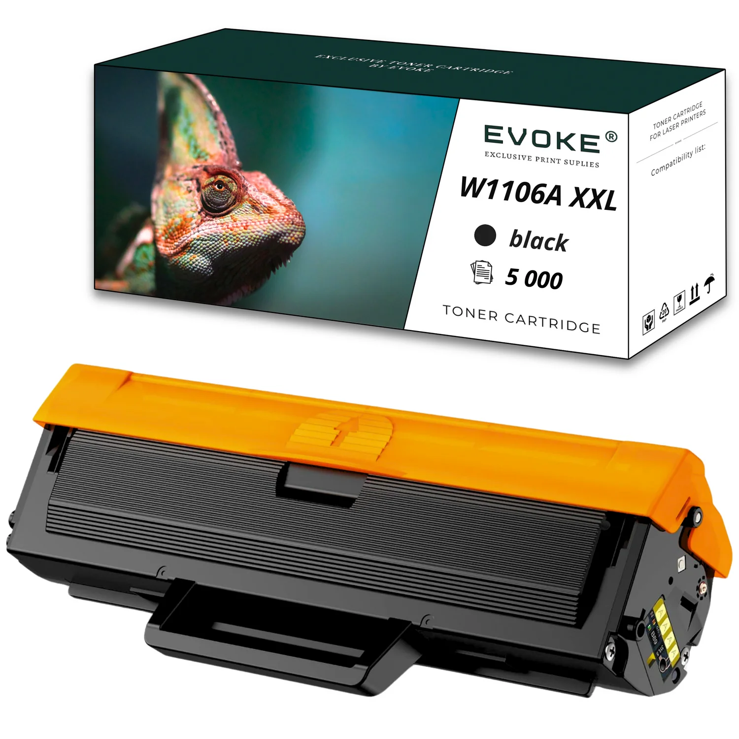 Evoke Compatibele Toner voor Hp W1106A XXL W1106A Zwart 5000 Pagina's Laser 107A 107R 107W Mfp 135A Mfp 135Ag Mfp 135R Mfp 135W Mfp 135Wg Mfp 137Fnw Mfp 137Fwg Mfp 138Fnw Mfp 138Fw Mfp 138P Mfp 138Pn